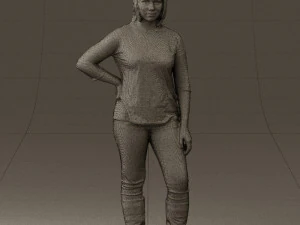 woman in black shirt de la vie 0540 3d print ready 3D Print Model