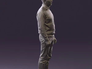 man in jeans blue sweater 0534 3D Model