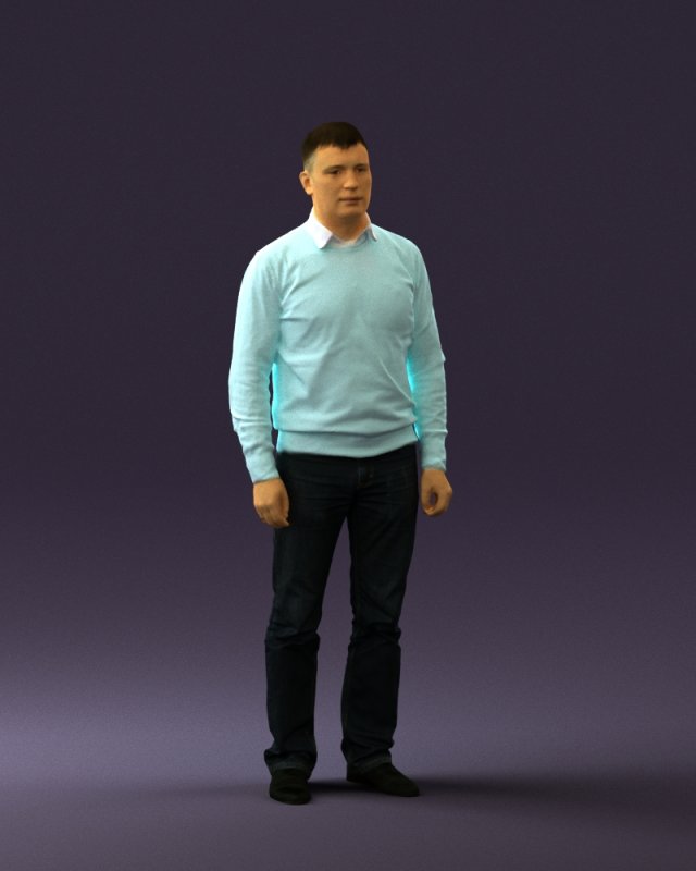 man in jeans blue sweater 0534 3d print ready Modelo de Impressão 3D .c4d .max .obj .3ds .fbx .stl .blend 