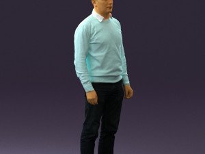 man in jeans blue sweater 0534 3d print ready Modelo de Impressão 3D