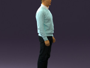 man in jeans blue sweater 0534 3d print ready Modelo de Impressão 3D
