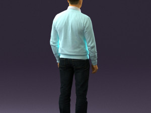 man in jeans blue sweater 0534 3d print ready Modelo de Impressão 3D