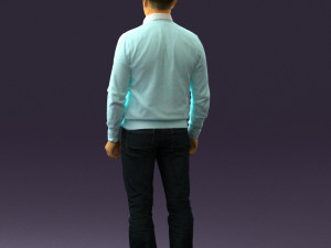 man in jeans blue sweater 0534 3d print ready Modelo de Impressão 3D