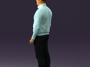 man in jeans blue sweater 0534 3d print ready Modelo de Impressão 3D