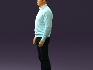 man in jeans blue sweater 0534 3d print ready Modelo de Impressão 3D