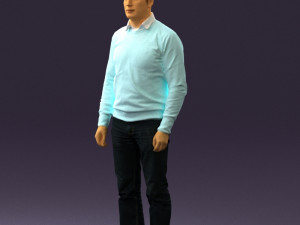 man in jeans blue sweater 0534 3d print ready Modelo de Impressão 3D