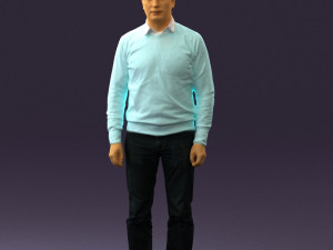 man in jeans blue sweater 0534 3d print ready Modelo de Impressão 3D