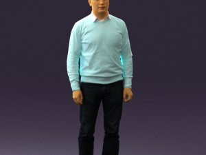 man in jeans blue sweater 0534 3d print ready Modelo de Impressão 3D