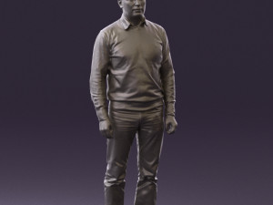 man in jeans blue sweater 0534 3d print ready Modelo de Impressão 3D