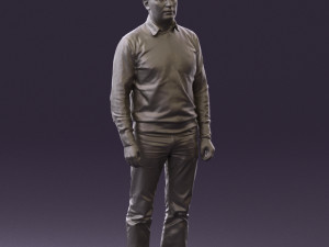 man in jeans blue sweater 0534 3d print ready Modelo de Impressão 3D