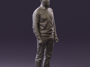 man in jeans blue sweater 0534 3d print ready Modelo de Impressão 3D