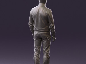 man in jeans blue sweater 0534 3d print ready Modelo de Impressão 3D