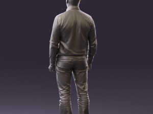man in jeans blue sweater 0534 3d print ready Modelo de Impressão 3D