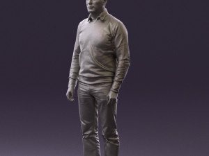 man in jeans blue sweater 0534 3d print ready Modelo de Impressão 3D