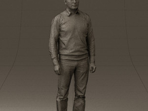 man in jeans blue sweater 0534 3d print ready Modelo de Impressão 3D