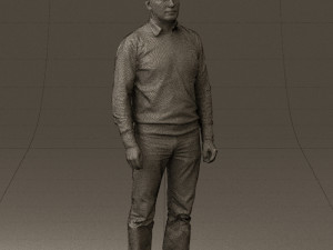 man in jeans blue sweater 0534 3d print ready Modelo de Impressão 3D