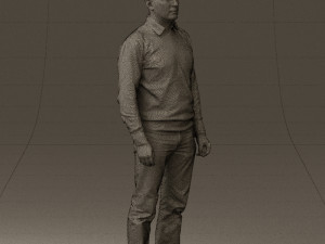man in jeans blue sweater 0534 3d print ready Modelo de Impressão 3D
