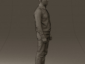 man in jeans blue sweater 0534 3d print ready Modelo de Impressão 3D
