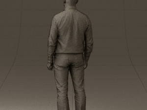 man in jeans blue sweater 0534 3d print ready Modelo de Impressão 3D