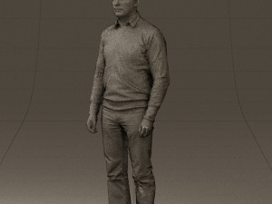man in jeans blue sweater 0534 3d print ready Modelo de Impressão 3D
