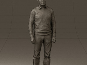 man in jeans blue sweater 0534 3d print ready Modelo de Impressão 3D