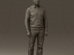 man in jeans blue sweater 0534 3d print ready Modelo de Impressão 3D
