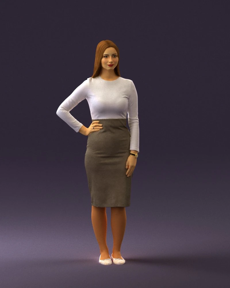 woman in office style look 0546 3D Model .c4d .max .obj .3ds .fbx .stl .blend