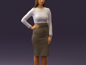 woman in office style look 0546 Modelo 3D