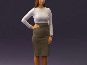 woman in office style look 0546 3D Model