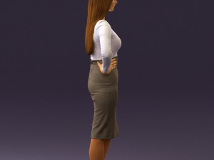 woman in office style look 0546 Modelo 3D