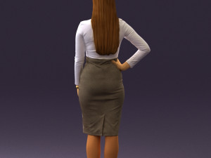 woman in office style look 0546 Modelo 3D