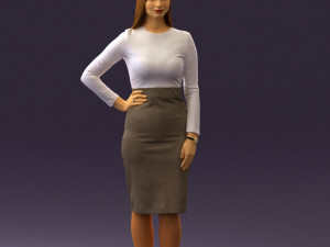 woman in office style look 0546 Modelo 3D