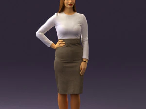 woman in office style look 0546 3D Model