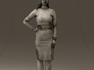 woman in office style look 0546 Modelo 3D