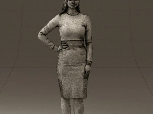 woman in office style look 0546 3D Model