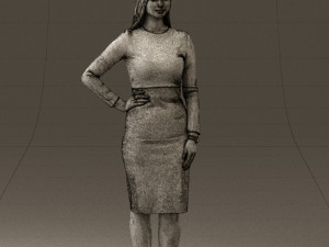 woman in office style look 0546 Modelo 3D