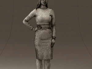 woman in office style look 0546 3D Model