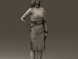 woman in office style look 0546 Modelo 3D
