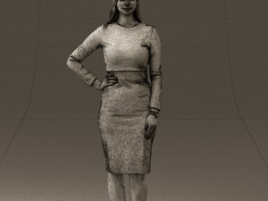 woman in office style look 0546 Modelo 3D