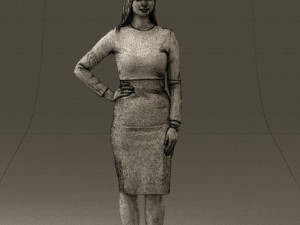 woman in office style look 0546 Modelo 3D