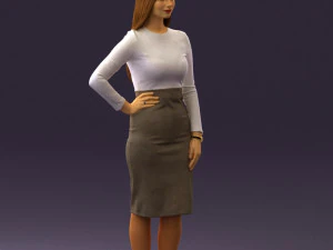 woman in office style look 0546 3d print ready 3D Print Model