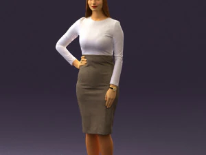 woman in office style look 0546 3d print ready 3D Print Model