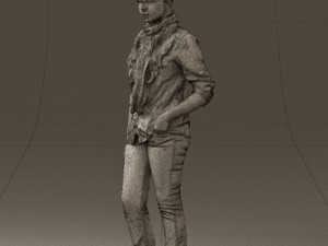 young woman in red plaid tshirt 0541 3d print ready 3D Print Model