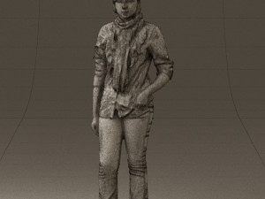 young woman in red plaid tshirt 0541 3d print ready 3D Print Model