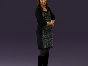 woman in black blue dress long shoes 0539 3Dモデル