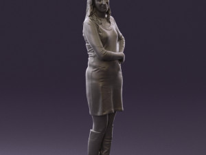 woman in black blue dress long shoes 0539 Modelo 3D