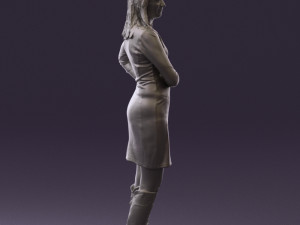 woman in black blue dress long shoes 0539 Modelo 3D