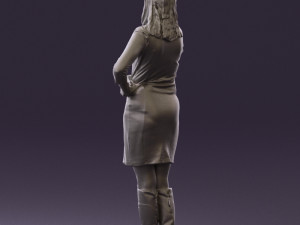 woman in black blue dress long shoes 0539 Modelo 3D