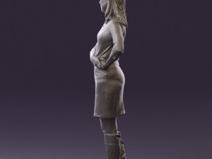 woman in black blue dress long shoes 0539 Modelo 3D