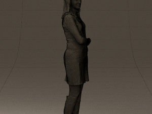 woman in black blue dress long shoes 0539 Modelo 3D